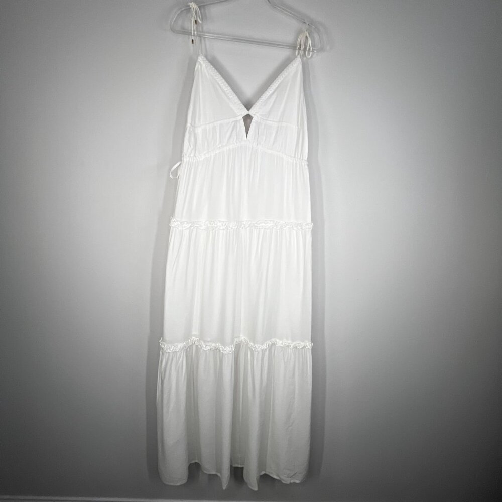 Karina Grimaldi White Tiered Maxi Dress with Tie Straps - Picture 2 of 8